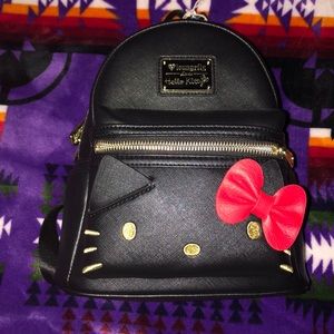 Black LoungeFly Hello kitty back pack